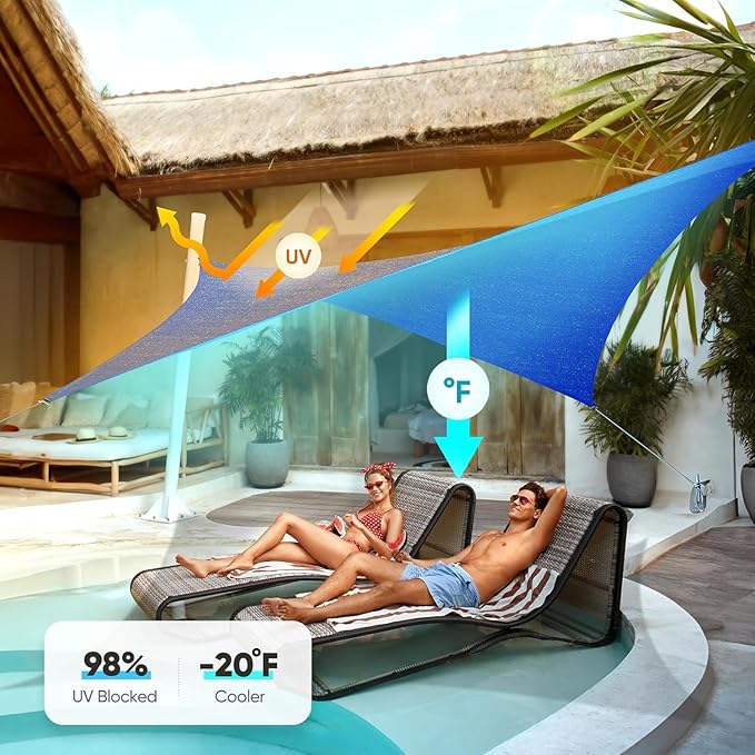 Quictent 20x26ft Sun Shade Sail for Patio, 185GSM Heavy Duty Rectangular Outdoor Sunshades UV Block Outside Canopy Cover for Backyard