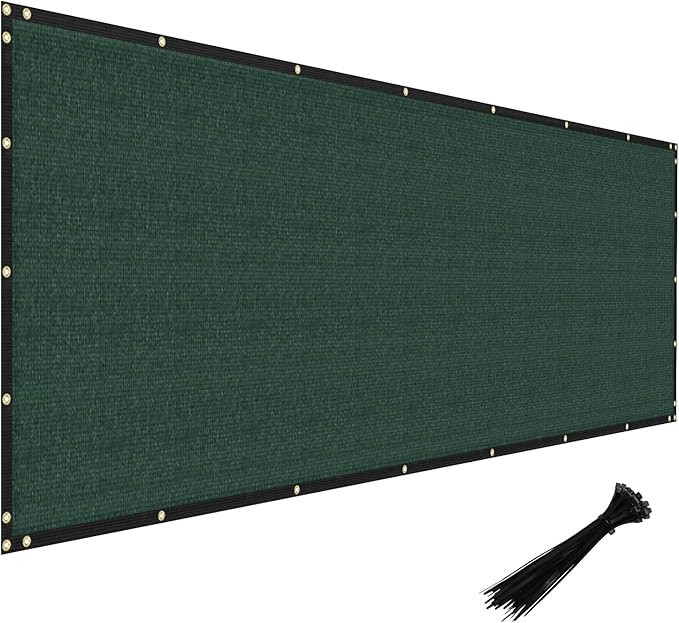 Windscreen4less Privacy Fence Screen Heavy Duty Windscreen Fencing Mesh Fabric Shade Net Cover with Brass Grommtes for Outdoor Wall Garden Yard Pool Deck, 6'x19' Green