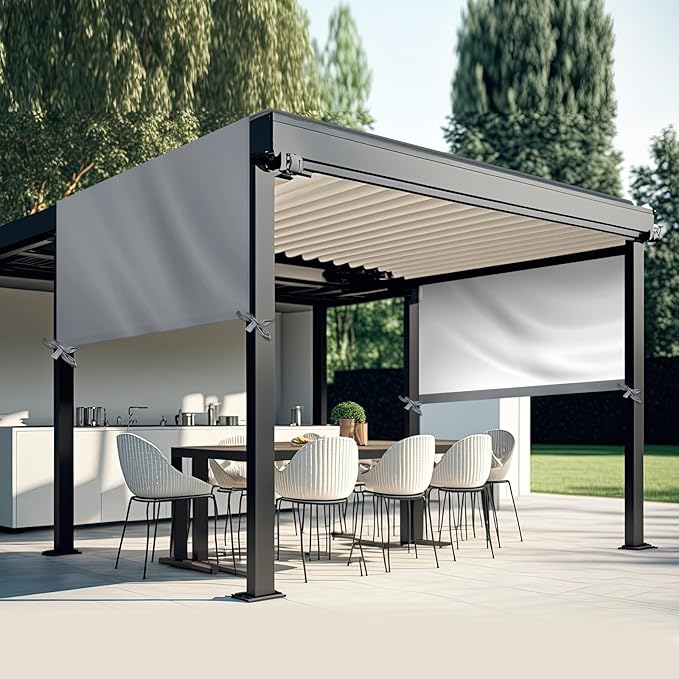 Universal Pergola Replacement Canopy Outdoor Canopy Shade Cover Waterproof Shade Top Cover for Outdoor Patio Porch Backyard(12 x 8 ft,Gray)