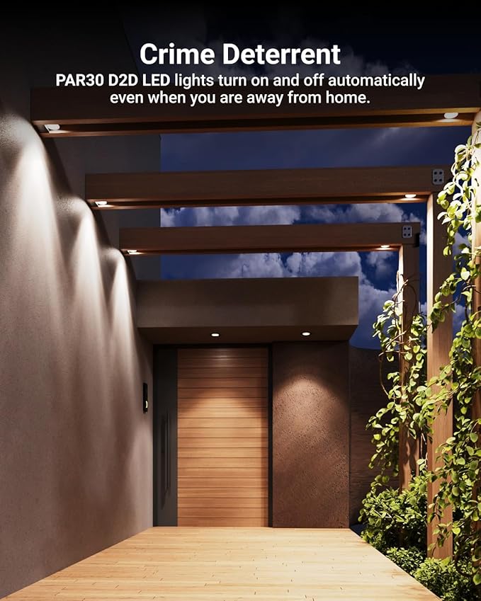 Sunco 2 Pack PAR30 LED Dusk to Dawn Light Bulbs, 850 Lumens, 11W, 5000K Daylight, Non-Dimmable, E26, Wet Rated Outdoor Flood Light Bulb with Photocell Sensor, for Porch, Patio, Backyard, UL