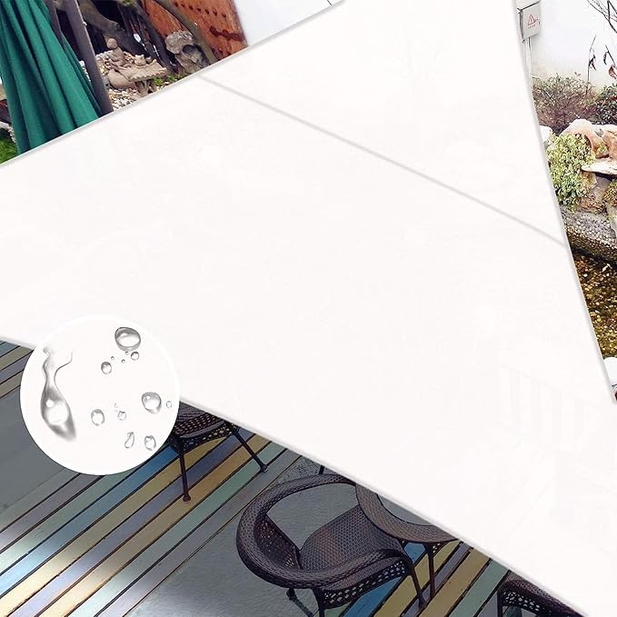 LOVE STORY Right Triangle 14'x16'x21.3' Waterproof Sun Shade Sail Canopy UV Block for Outdoor Patio Backyard Carport,White(We Make Custom Size)