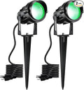 Halloween Christmas Outdoor Spotlights Green Landscape Lights Outdoor Spotlight,2 Pack 110v Plug-in Outdoor Waterproof Green Halloween Christmas Spotlights for Garden Pathway Tree Yard