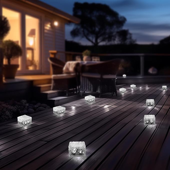 Solar Brick Lights-Outdoor Solar Lights for Yard-Solar Brick Landscape Path Light 6 Pack LED Light Brick Garden Decor for Pathway Patio Walkway Backyard Decoration, DS-XBZ-1-1-1