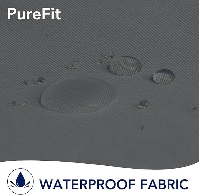 PureFit Outdoor Curtains for Patio Waterproof Weatherproof, UV Resistant Outside Curtains for Gazebo, Front Porch, Pergola, Sun Blocking Privacy Curtain, 52W x 120L inch, 1 Panel, Gray