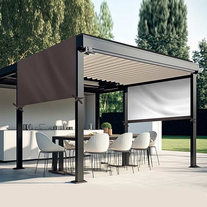 Universal Pergola Replacement Canopy Outdoor Canopy Shade Cover Waterproof Shade Top Cover for Outdoor Patio Porch Backyard(12 x 8 ft,Coffee)