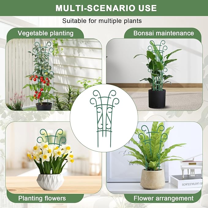 6 Pack Indoor Plant Trellis for Potted Plants, Stackable Garden Trellis for Climbing Plants Outdoor, Small Trellis for Houseplants Rose Hoya Pothos Plant Climber Support