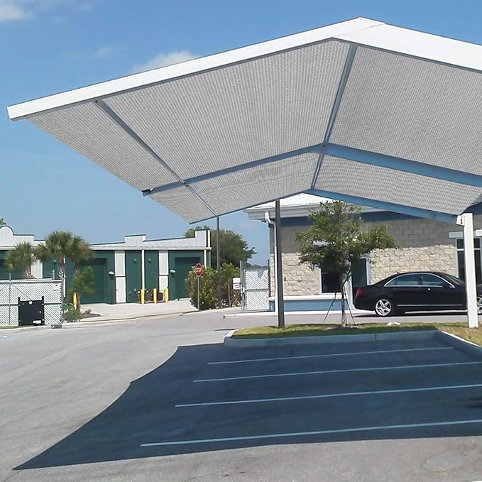 Eden's Decor Straight Flat-Edged Sun Shade Sail Rectangular 17' x 20' Grey UV-Blocking Outdoor Canopy Fabric Cloth Awning for Pergola Patio Garden Backyard Custom Size
