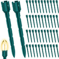 60 Pcs 7.5 Inch Christmas Light Stakes, Christmas Yard Stakes for C7 C9 Christmas Lights, Garden Path Walkway Holiday Decorations(Green)