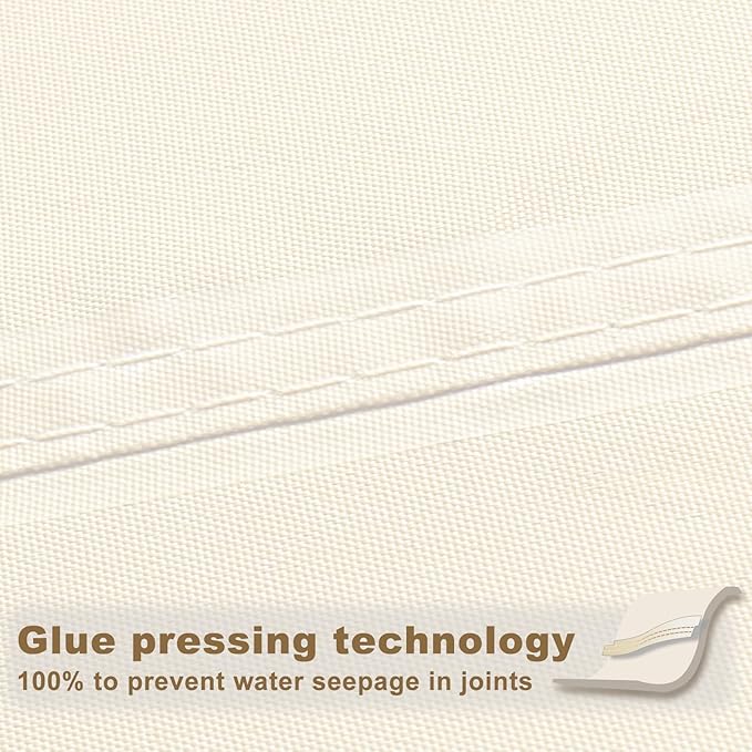 SUNNY GUARD Waterproof Sun Shade Sail 6' x 10' Cream Rectangle UV Block Sunshade for Backyard Yard Deck Patio Garden Outdoor Activities and Facility(Customized)