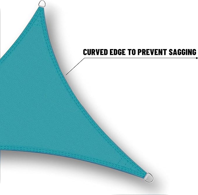 SUNNY GUARD Waterproof Sun Shade Sail 7'x14'x15.7' Turquoise Blue Right Triangle UV Block Sunshade for Backyard Yard Deck Patio Garden Outdoor Activities and Facility(Customized)
