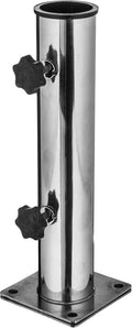 Pure Garden Deck Umbrella Base - Adjustable Inground Umbrella Stand for 1.25-2.2in Diameter Pole - Flagpole Holder or Patio Umbrella Stand (Silver)