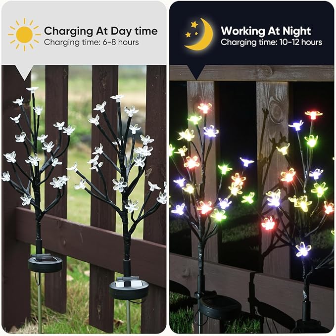 Solar Garden Lights Waterproof, Solar Lights Outdoor Decorative 8Pack,160Led Solar Powered Flowers Garden Decor,Fairy Light for Yard,Pathway,Outside Decorations,Gardening Gifts for Women Mom