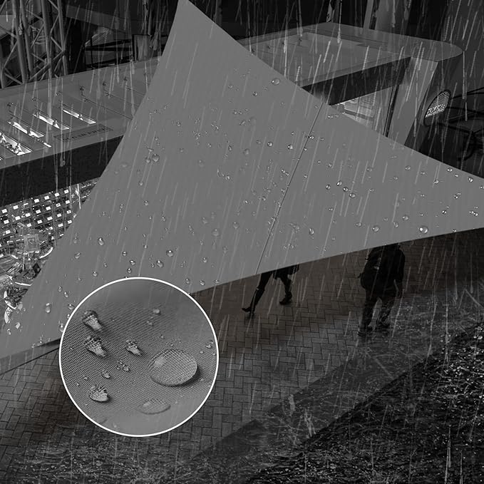 SUNNY GUARD Waterproof Sun Shade Sail 5'x7'x8.6' Charcoal Right Triangle UV Block Sunshade for Backyard Yard Deck Patio Garden Outdoor Activities and Facility(Customized)