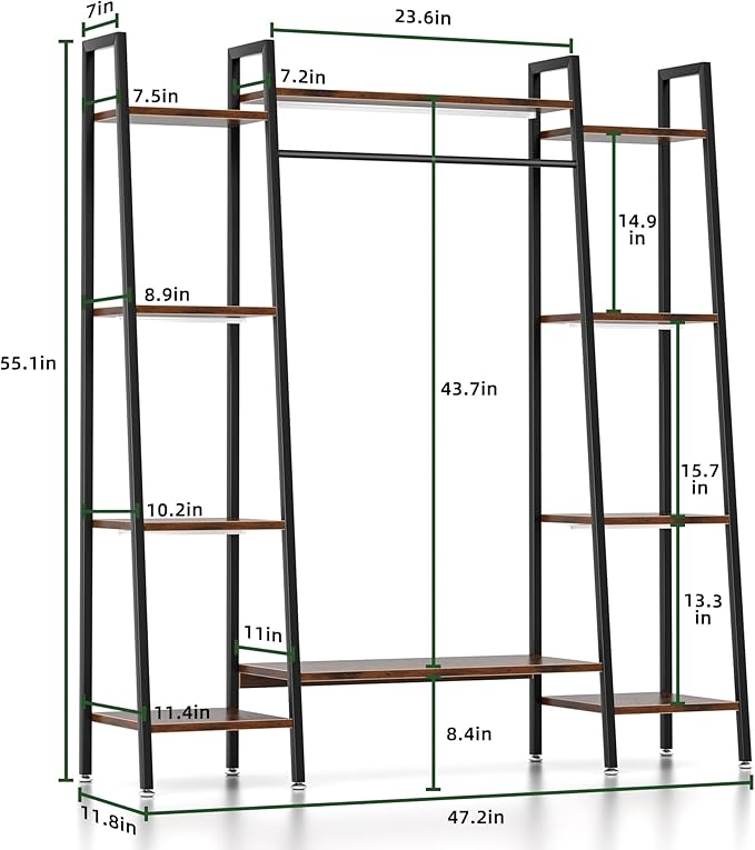 Plant Stand Indoor with Grow Lights, 6 Tiered Metal Plant Shelf, 55" Large Plant Stand for Indoor Plants Multiple, Corner Plant Holder Display Shelf, Tall Plant Rack for Living Room, Patio