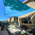 SUNLAX Sun Shade Sail 12' x 20' x 23.3' Turquoise Blue Rectangle Canopy Sail Shade Cover UV Block Permeable Sunshade Outdoor for Patio Backyard Deck Pergola (We Make Custom Size)