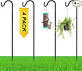 4 Pcs 45 Inch Shepherds Hook for Outdoor Adjustable Bird Feeder Pole Metal Steel Shepard Hooks for Hummingbird Stand Feeder Pole for Garden Plant, Lantern, Hanging Wedding Decor
