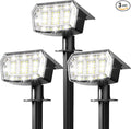 Solar Lights Outdoor Waterproof IP65, 63 LED 3 Lighting Modes Solar Powered Yard Garden Spot Lights for Outside Landscape- 3 Pack (Cool White)