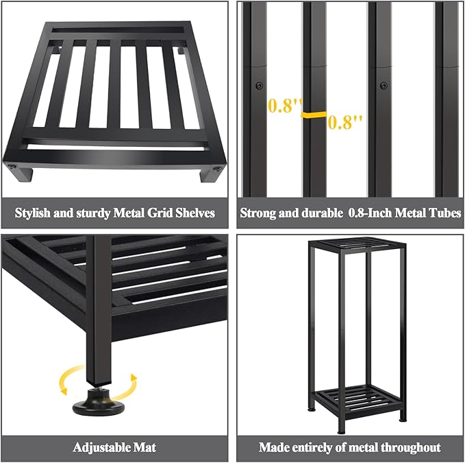 Plant Stand Indoor Outdoor Heavy Duty Wrought Iron Pedestal Stands Metal Plant Stand Decorative Flower Stand for Patio Garden Deck Living Room
