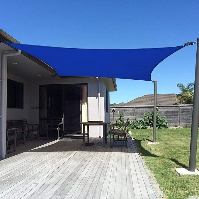 SUNNY GUARD Sun Shade Sail 7' X 13' Rectangle Blue UV Block Sunshade for Backyard Yard Deck Patio Garden Outdoor Activities and Facility(We Make Custom Size)
