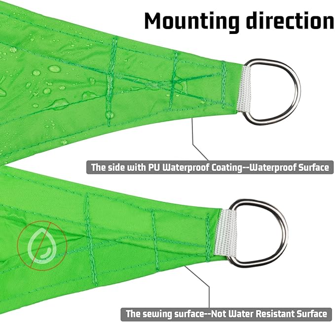 LOVE STORY Right Triangle 8'x11'x13.6' Waterproof Sun Shade Sail Canopy UV Block for Outdoor Patio Backyard Carport,Fruit Green(We Make Custom Size)