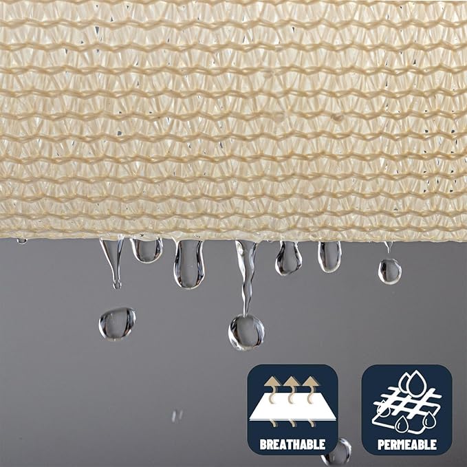 SUNNY GUARD Custom Size 8'x10'x12.8' Butter Cream Sun Shade Sail Right Triangle UV Block Shade for Backyard Yard Patio Deck Garden(Customized)