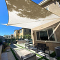 SUNLAX Sun Shade Sail 10' x 10' x 10' Butter Cream Triangle Canopy Sail Shade Cover UV Block Permeable Sunshade Outdoor for Patio Backyard (We Make Custom Size)