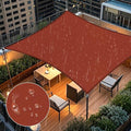 Artpuch Waterproof Sun Shade Sail, 12'x12' Rust Red Rectangular, UV Resistant Rain Canopy, Curved Edges Shade Cloth for Outdoor Patio, Deck, Yard