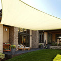 LOVE STORY Custom Size 12'x15' Butter Cream Sun Shade Sail Rectangle UV Block Canopy Patio Sail Sunshades Fabric for Outdoor Garden Carport (We Make Custom Size)