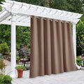 NICETOWN Sliding Door Curtain for Patio, Thermal Insulated Rustproof Grommet Blackout Cabana Curtain & Drape Privacy Safe for Party, Terrace, Outdoor Living Divider, Tan, 1 PC, W100 by L95-Inch