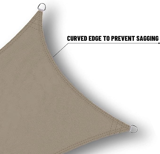 SUNNY GUARD Waterproof Sun Shade Sail 5'x7'x8.6' Taupe Right Triangle UV Block Sunshade for Backyard Yard Deck Patio Garden Outdoor Activities and Facility(Customized)