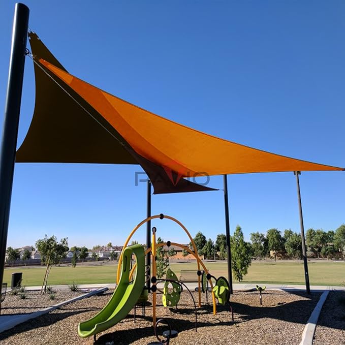 Patio Paradise 6' x 6' x 6' Sun Shade Sail Triangle Canopy Shade Cloth Fabric Sunlight Block Patio Pergola Cover HDPE Deck Awning for Outdoor Backyard Roof Shading, Orange