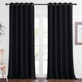 NICETOWN Blackout Curtain Panel 90" Long for Living Room - Light Reducing Thermal Insulated Solid Grommet Blackout Curtain Window Curtain Drape for Hall/Villa (1 Panel, W66 x L90, Black)