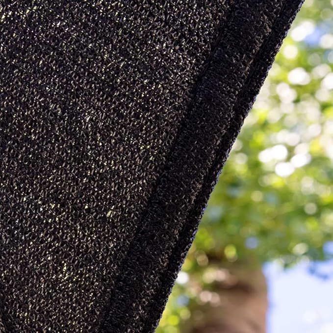 Amgo Custom Size 8' x 12' x 14.4' Black Right Triangle Sun Shade Sail Order to Make Canopy Awning UPF50+ AGSLT, 95% UV Blockage, Water & Air Permeable, 200GSM Commercial Standard (We Customize)