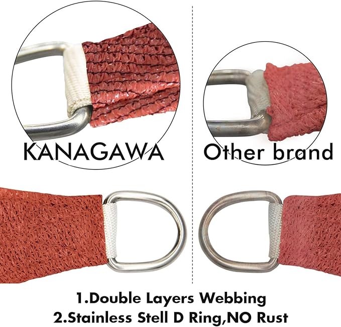 KANAGAWA 8'X8' Rust Red Custom Size Sun Shade Sail Square UV Block Canopy Cover for Patio Backyard Lawn Garden Outdoor (Customized Available)