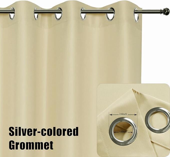 BONZER Outdoor Waterproof Curtains for Patio Privacy Grommet Light Filtering Outside Curtains for Gazebo, Porch, Pergola, Pavilion, 1 Panel, 54W x 108L inch, Cream