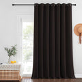 NICETOWN Blackout Curtains for Sliding Glass Door Room Divider Noise Reduce Curtain Panel Portable Window Screen Sliding Partition, W100 x L102 inches, 1 Panel, Toffee Brown