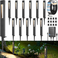 SUNVIE All-In-One LED Low Voltage Landscape Lighting Kit 12 Pack Low Voltage Pathway Lights with 60W Transformer ETL Listed 100FT Wire for Path Garden, Waterproof Pathway Lights Wired, 3000K, Aluminum