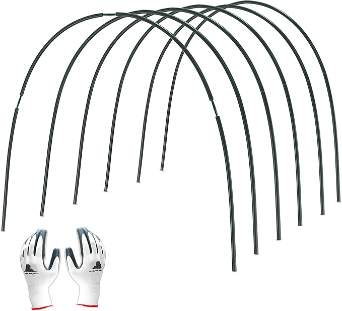 Gardzen Garden Hoops for Raised Beds Greenhouse Hoops, DIY Kit for Row Cover Garden Netting, All Season Plant Protection, 48 Pcs