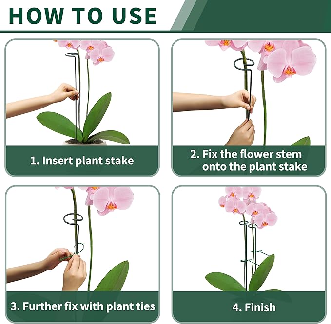 36” Tall Plant Stakes, 12 Pack Plant Support Stakes,6mm Heavy-Duty Metal Garden Stakes, Flower Stakes for Lilies, Dahlias, Gladiolus, Sunflowers, Tomato, Clematis