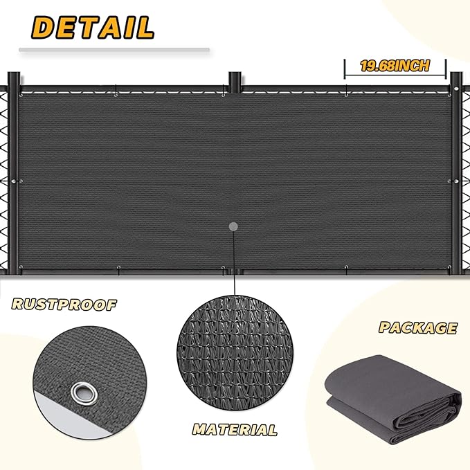 LOVE STORY Balcony Privacy Screen, 3'x9' Deck Shield Screen Fence Cover,UV Protection and Weather-Resistant,3 FT Height for Deck, Patio, Backyard, Outdoor Pool, Porch, Railing, Dark Grey