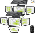 3000LM Solar Lights Outdoor with Motion Sensor,4 Head 270° Wide Angle Street Area Lights,IP65 Waterproof Security Lighting with 3 Modes(Remote,2 Pcs)