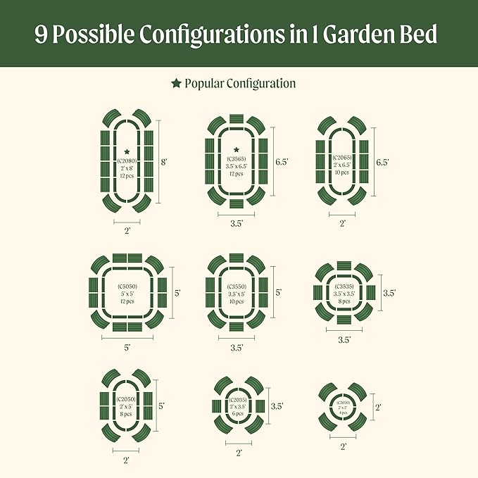 32" Extra Tall Raised Garden Bed Kits, 2 x 8 x 2.7ft Raised Planter Box Outdoor, 3.5 x 6.5 x 2.7ft Deep Root 9 in 1 Modular Metal Raised Beds for Gardening Vegetables Flowers Fruits - Pearl White