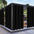 PureFit Outdoor Curtains for Patio Waterproof Weatherproof, UV Resistant Outside Curtains for Gazebo, Front Porch, Pergola, Sun Blocking Privacy Curtain, 52W x 120L inch, 1 Panel, Black