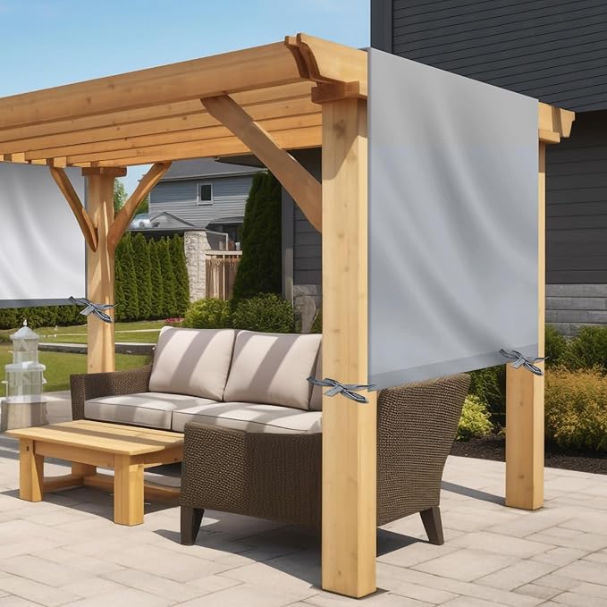 Universal Pergola Replacement Canopy Outdoor Canopy Shade Cover Waterproof Shade Top Cover for Outdoor Patio Porch Backyard(17 x 6.8 ft,Gray)