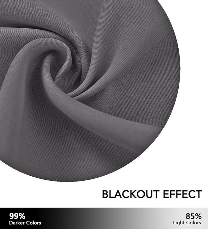 NICETOWN Extra Wide 84" Bedroom Curtain for Patio Room Darkning, Rustproof Grommet Blackout Bedroom Drape Heavy Weight Vertical Blind for Arbor/Party/Terrace, 84" Long, Grey, 1 Piece