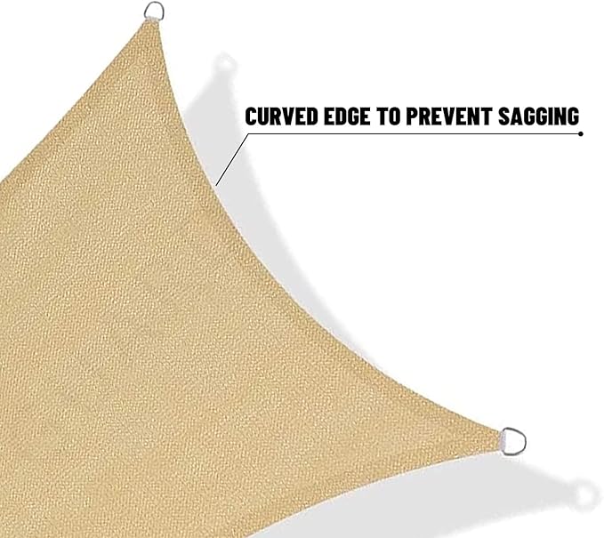 SUNNY GUARD Custom Size 16'x16' Sand Sun Shade Sail Rectangle UV Block Shade for Backyard Yard Patio Deck Garden(Customized)