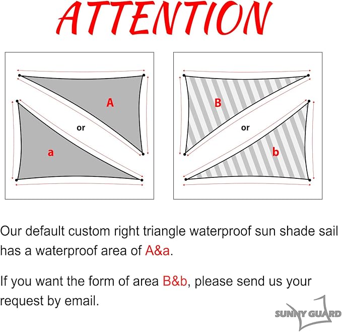 SUNNY GUARD Waterproof Sun Shade Sail 7'x9'x11.4' White Right Triangle UV Block Sunshade for Backyard Yard Deck Patio Garden Outdoor Activities and Facility(Customized)