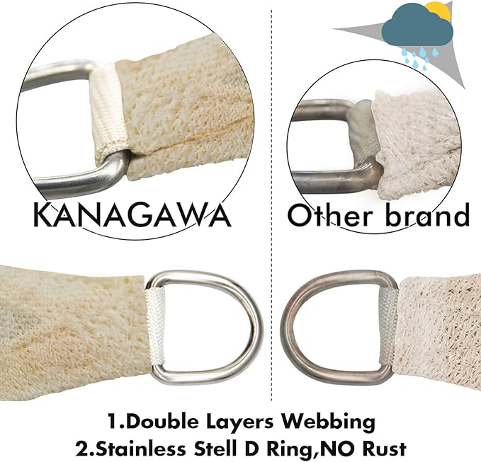 KANAGAWA 9'X14' Cream Custom Size Sun Shade Sail Rectangle UV Block Canopy Cover for Patio Backyard Lawn Garden Outdoor (Customized Available)