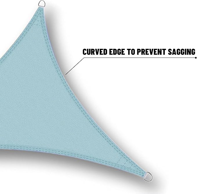 SUNNY GUARD Waterproof Sun Shade Sail 12' x 12' x 12' Sky Blue Triangle UV Block Sunshade for Backyard Yard Deck Patio Garden Outdoor Activities and Facility(We Make Custom Size)