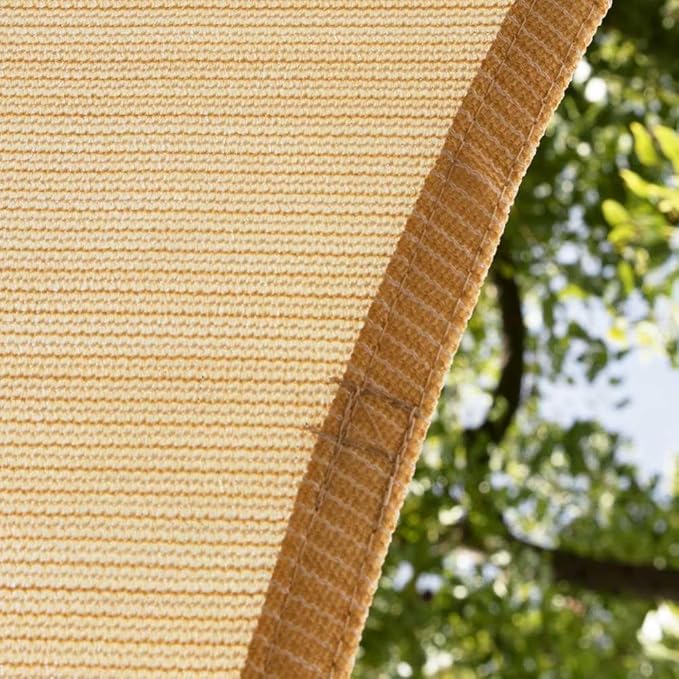 Amgo Custom Size 13' x 16' x 20.6' Beige Right Triangle Sun Shade Sail UPF50+ AGTAPRT12, Order to Make Canopy Awning, 95% UV Blockage, Water & Air Permeable, Commercial Standard (We Customize)